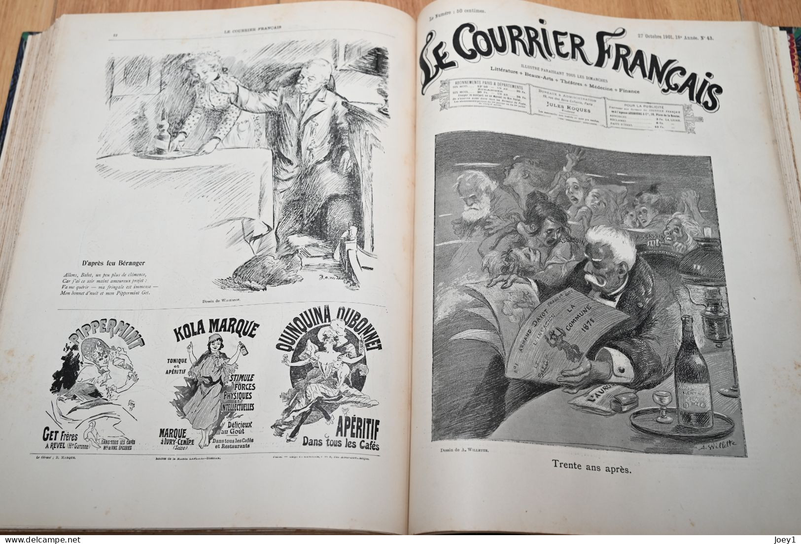 Le Courrier Français  relié du 6 Janvier 1901 au 29 Décembre 1901 très bon état