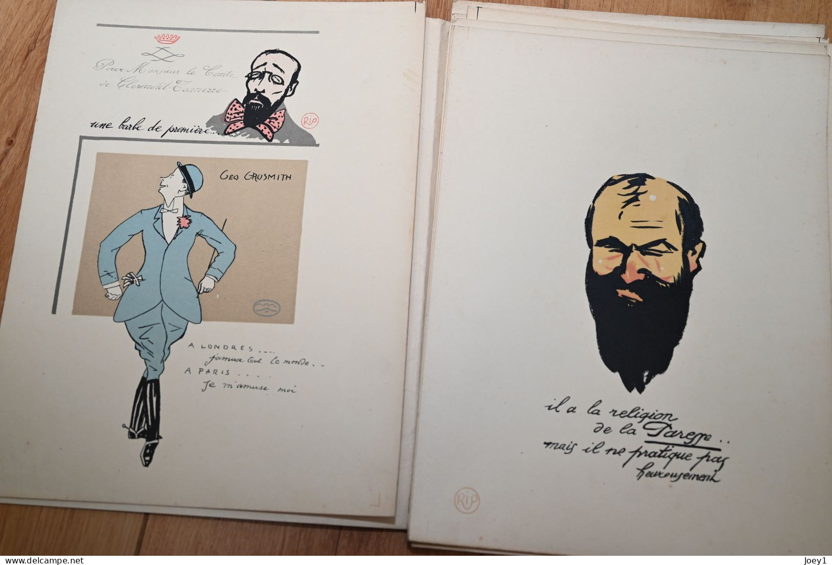 Gravures Du Dessinateur Rip ( Georges Gabriel Thenon) En Duo Avec Max Aghion Très Rare. Titre "Dans Le Tas" - Prints & Engravings