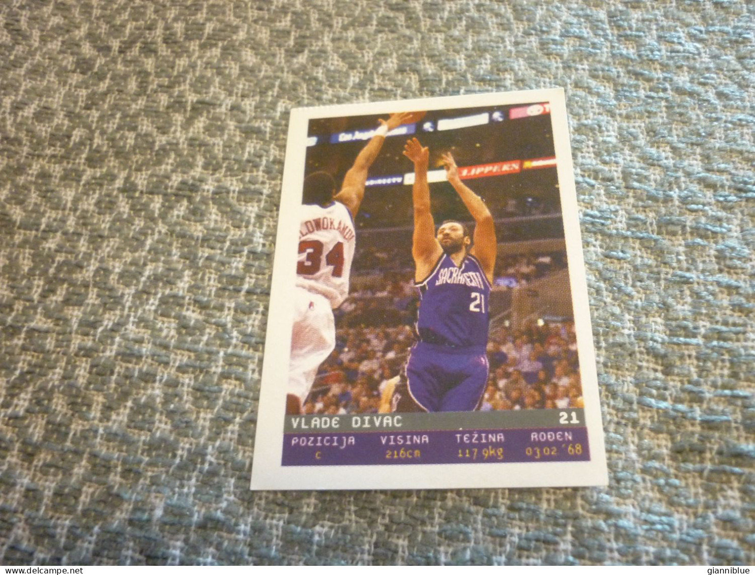 Vlade Divac Sacramento Kings NBA USA US Basket Total Basketball 2002 Serbia Serbian Edition VHTF Sticker - 2000-Now