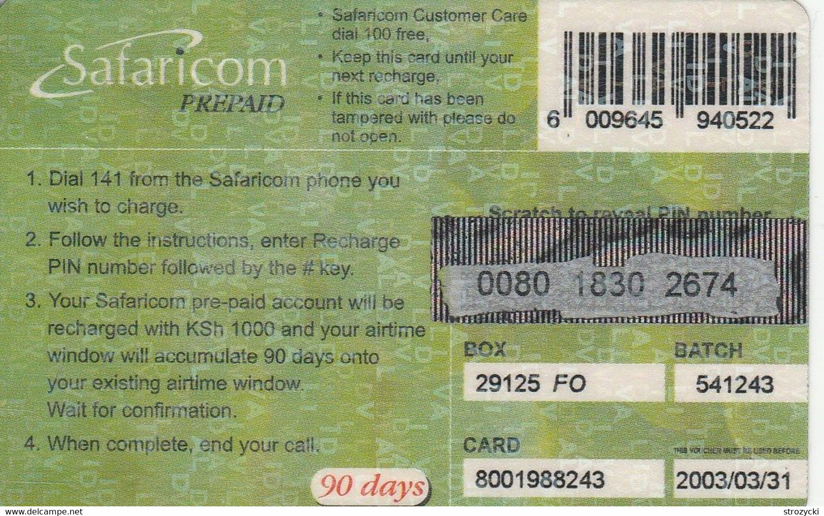 Kenya - Safaricom - Leopard (2003/03/31) - Kenya