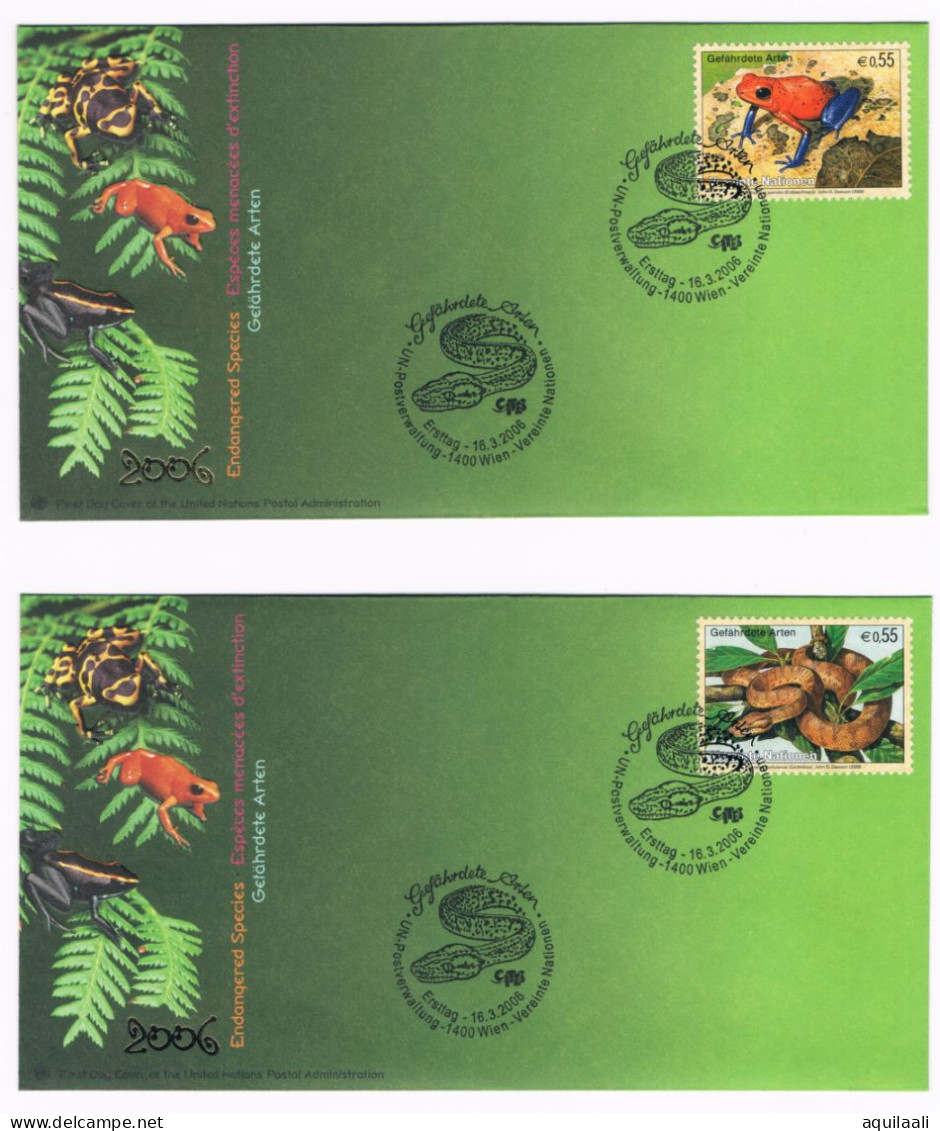 UNITED NATIONS 2006 . Endagered Species. 4 Buste  Fdc , Ufficio Di Vienna - Other & Unclassified