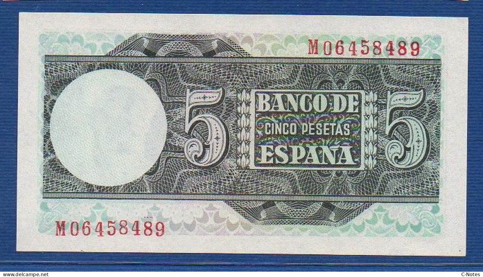 SPAIN - P.136a – 5 Pesetas 1948 UNC, S/n M06458489 - 5 Pesetas