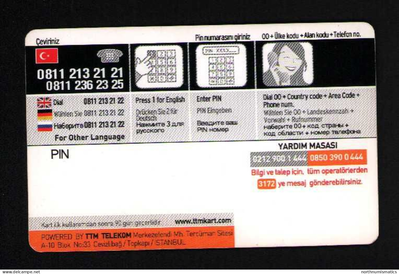 Turkiye TTM Maximumtel 10 TL Sample Prepaid Phone Card Panda Themed - Collections