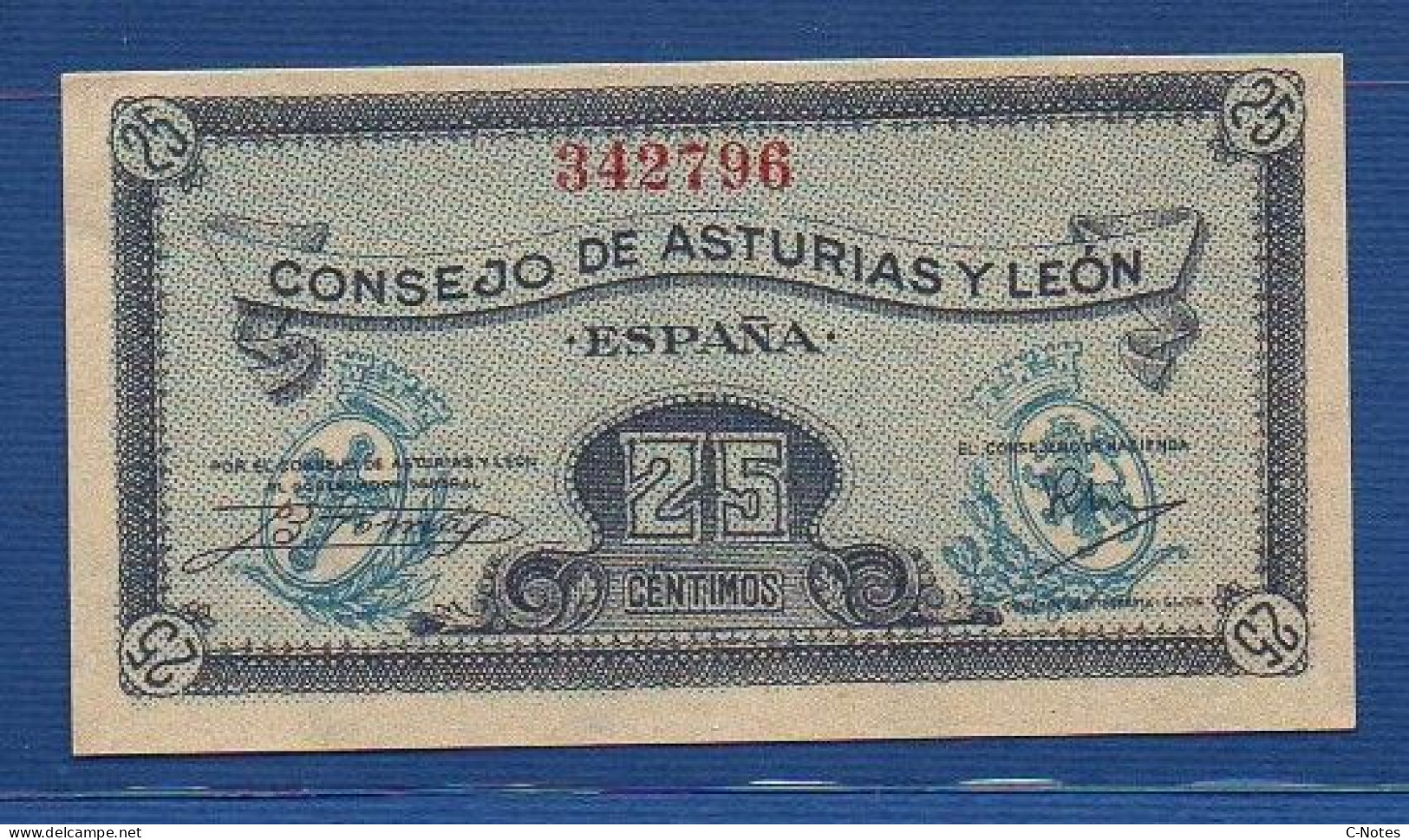 SPAIN - P.S.601 – 25 Céntimos ND (1936) UNC-, S/n 342796  CONSEJO DE ASTURIAS Y LEÓN - GIJÓN - - Other & Unclassified