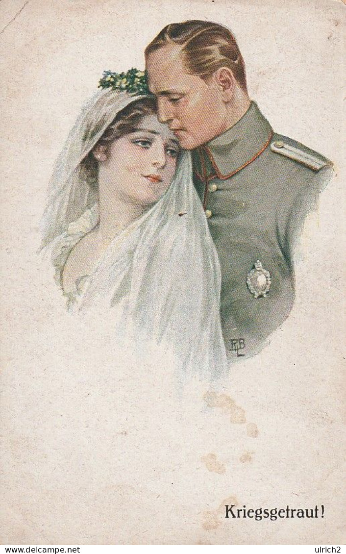 AK Kriegsgetraut - Deutscher Soldat Mit Braut - Patriotika - Ca. 1915 (64251) - Noces