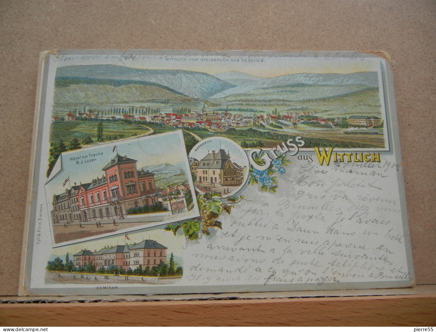 GRUSS Aus WITTLICH Multivue Lithographie - Postmark Double Rond - Middle Condition - Wittlich