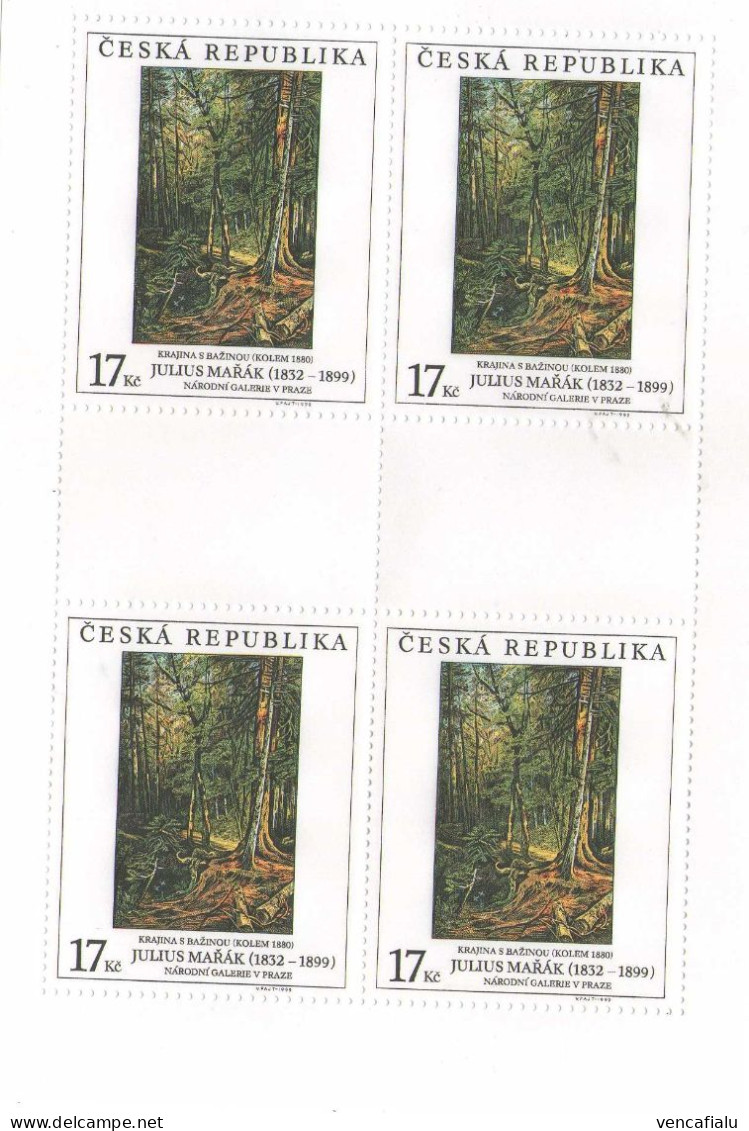 Julius Marak,  Painting,4-block, MNH - Blocks & Sheetlets