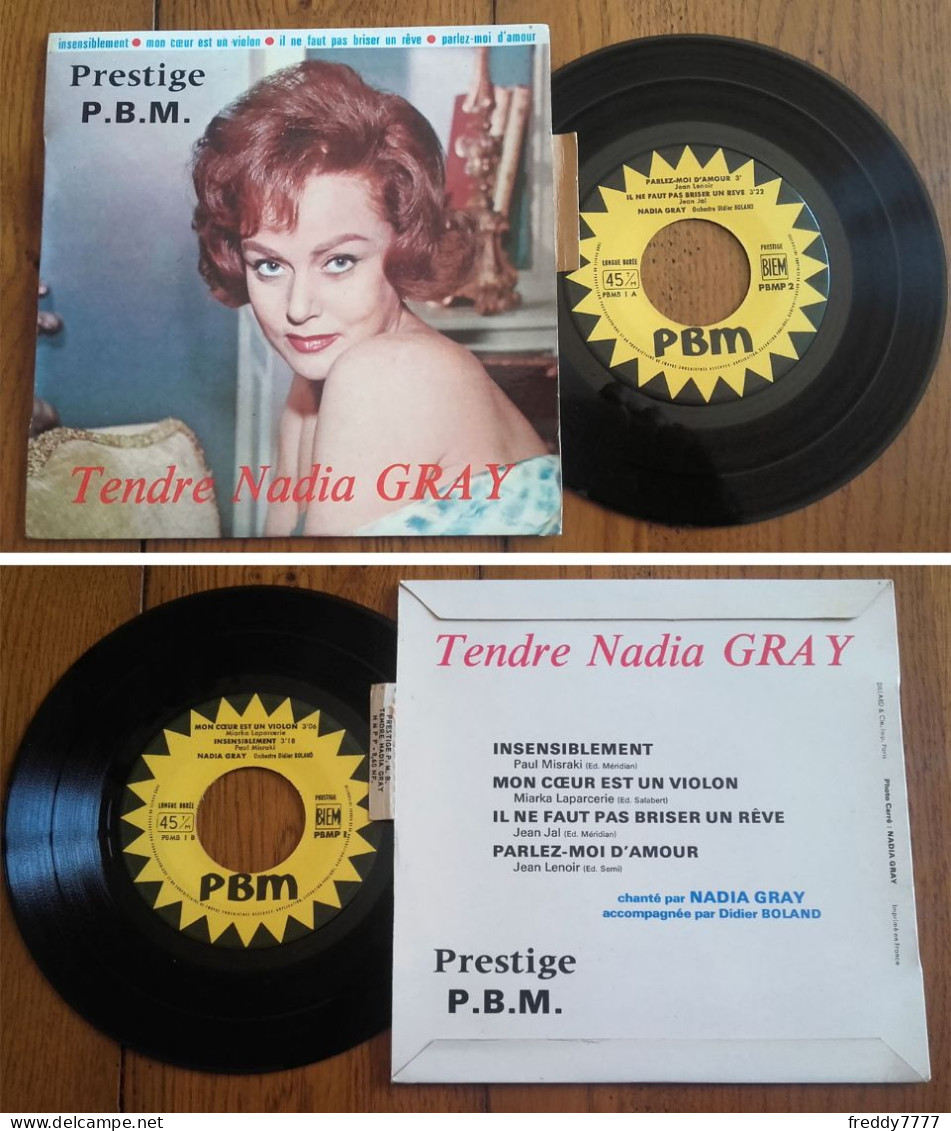 RARE French EP 45t RPM BIEM (7") NADIA GRAY «Parlez-moi D'amour» (Lang, 1963) - Collector's Editions