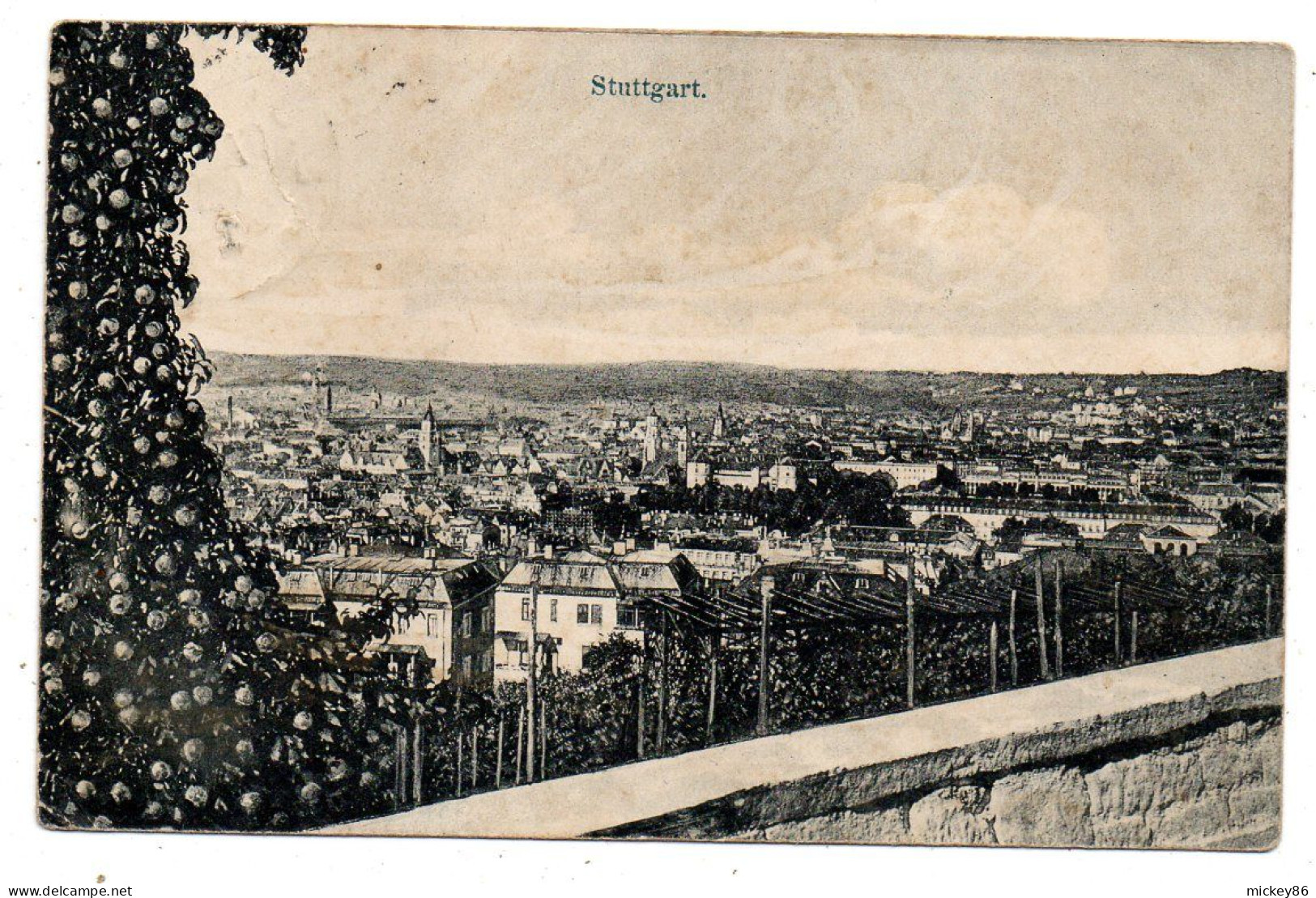 Allemagne--STUTTGART--1908 -- Total........timbre...cachet - Stuttgart