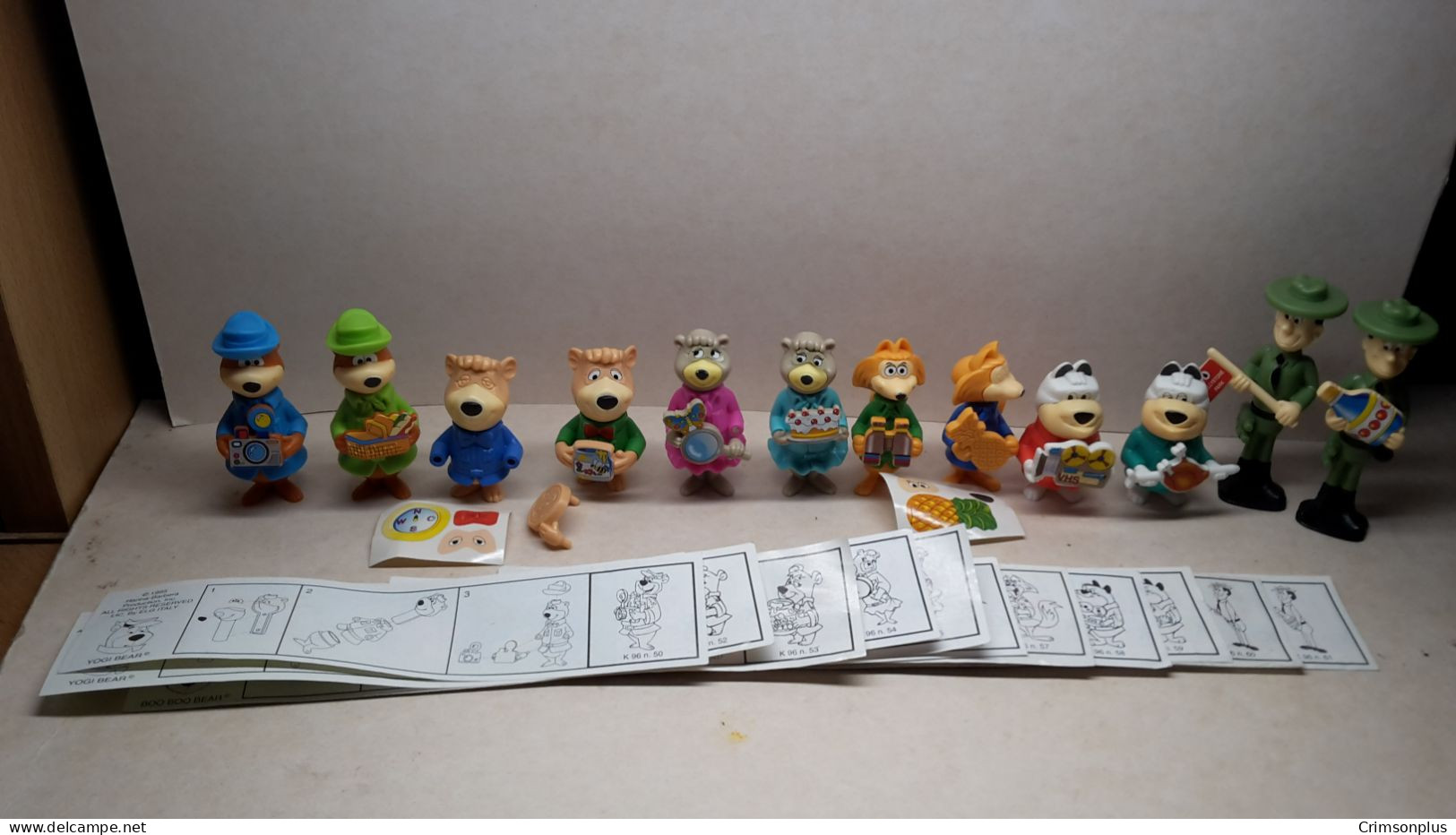 1996 Ferrero - Kinder Surprise - K96 50, 51, 52, 53, 54, 55, 56, 57, 58, 59, 60 & 61 Yogi Bear - Complete Set + 12 BPZ's - Monoblocs