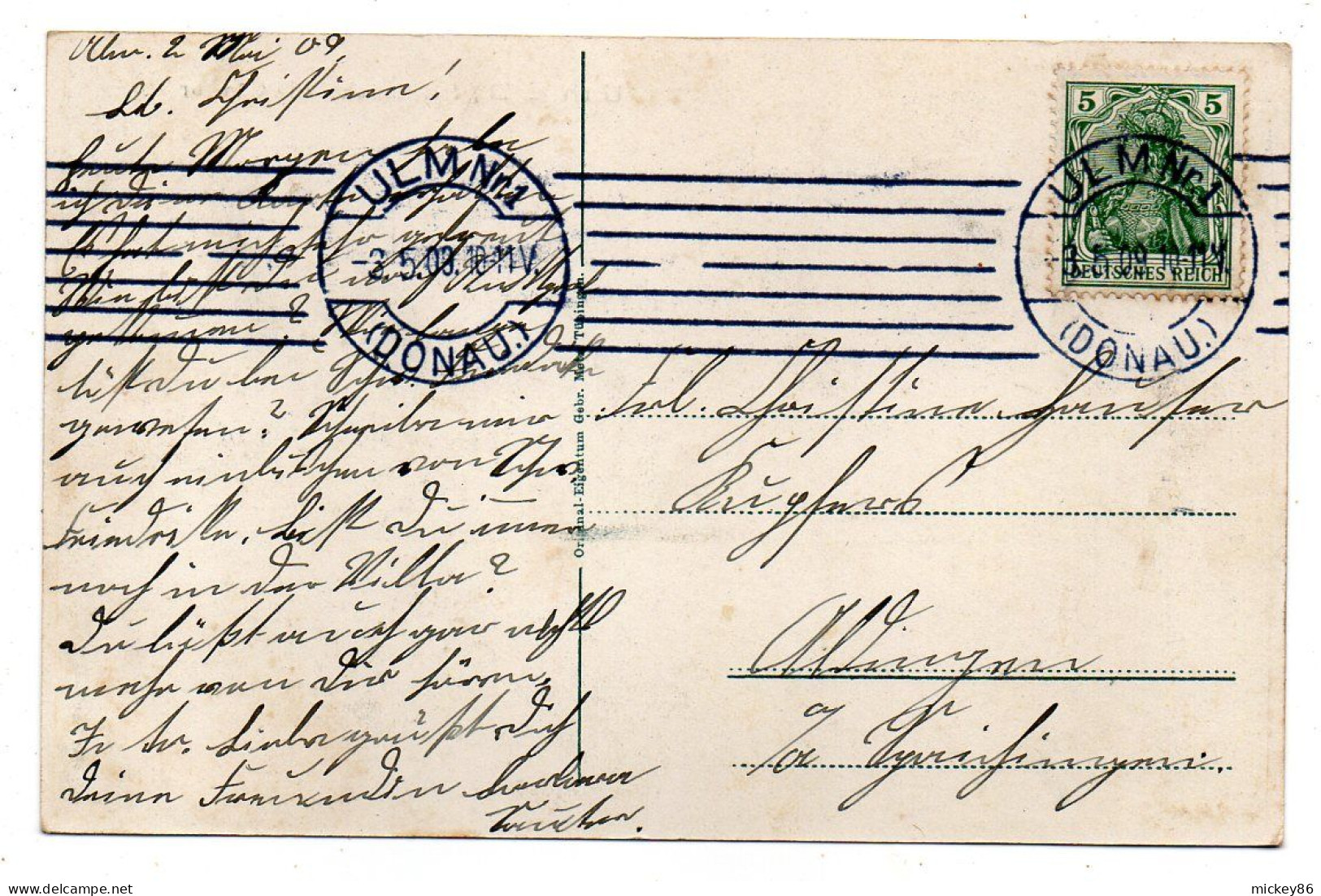 Allemagne-- ULM  A.D.  --1909 -- Spitalkirche Mit Gaenstor ....timbre ...beau Cachet - Ulm