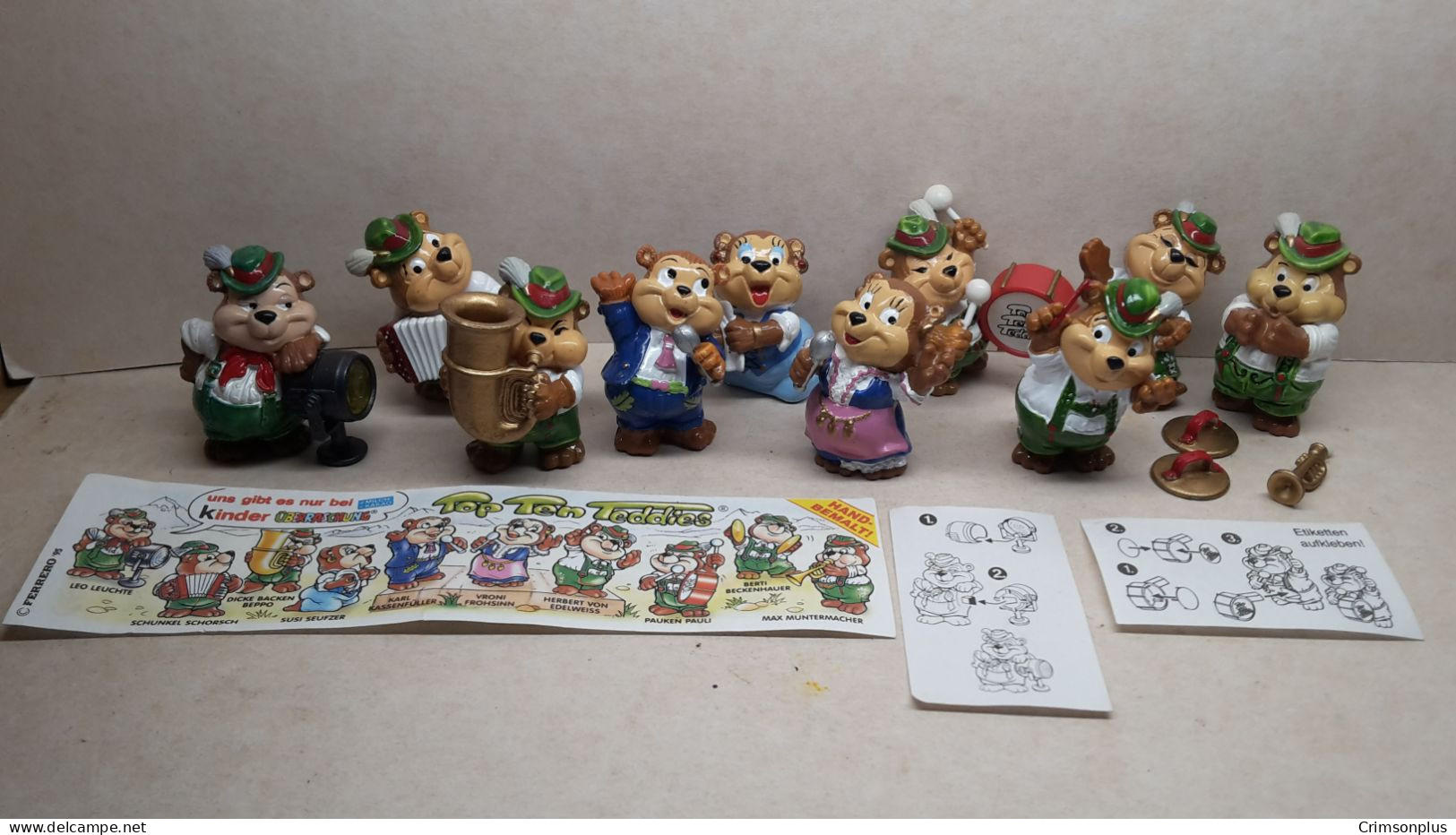 1995 Ferrero - Kinder Surprise -  Top Ten Teddies - Complete Set + BPZ - Monoblocs