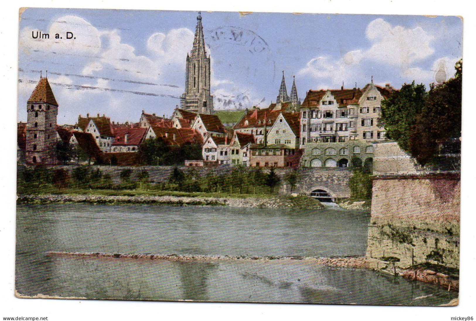 Allemagne-- ULM  A.D.  --1914 -- Total  ..colorisée..........cachet - Ulm