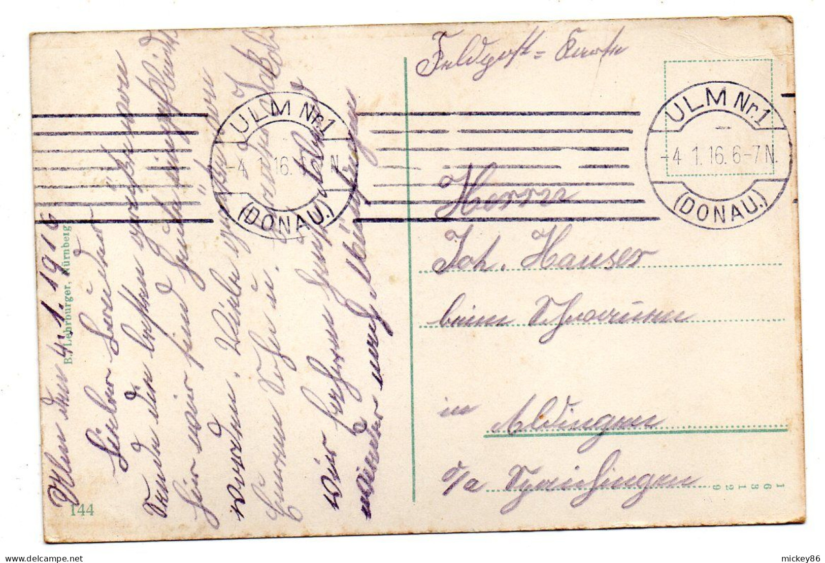 Allemagne-- ULM  A.D.  --1916 -- Total  ( Pont)  ......colorisée..........cachet - Ulm