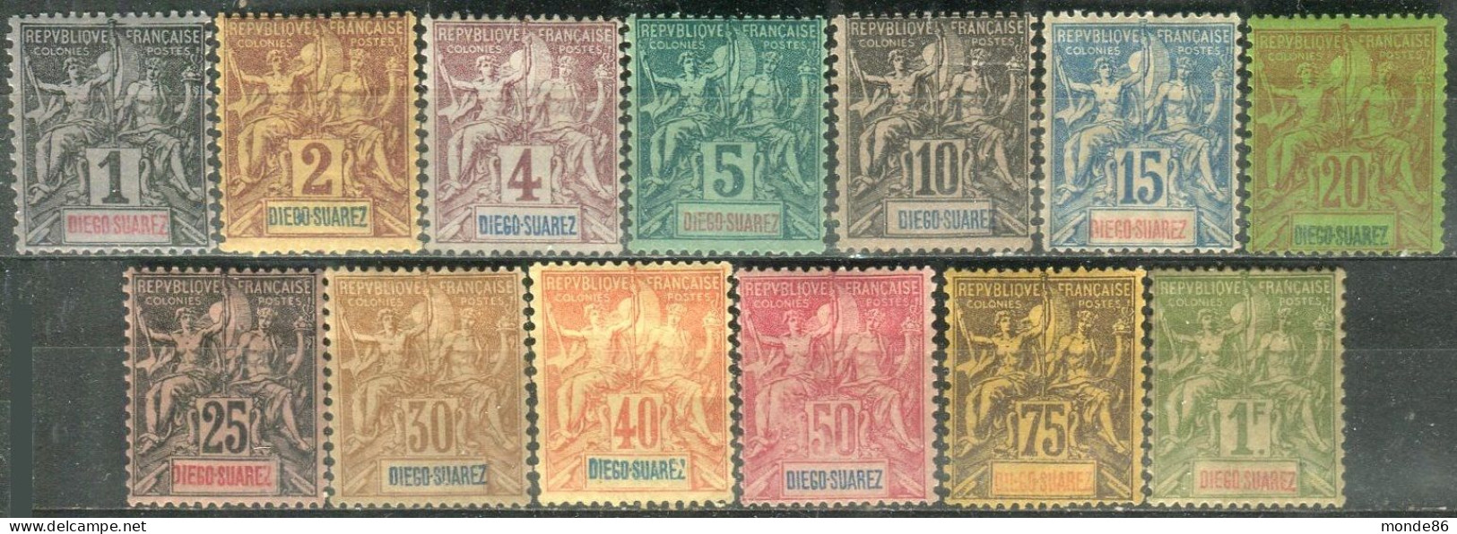 DIEGO SUAREZ - Y&T  N° 38-50 * - Unused Stamps