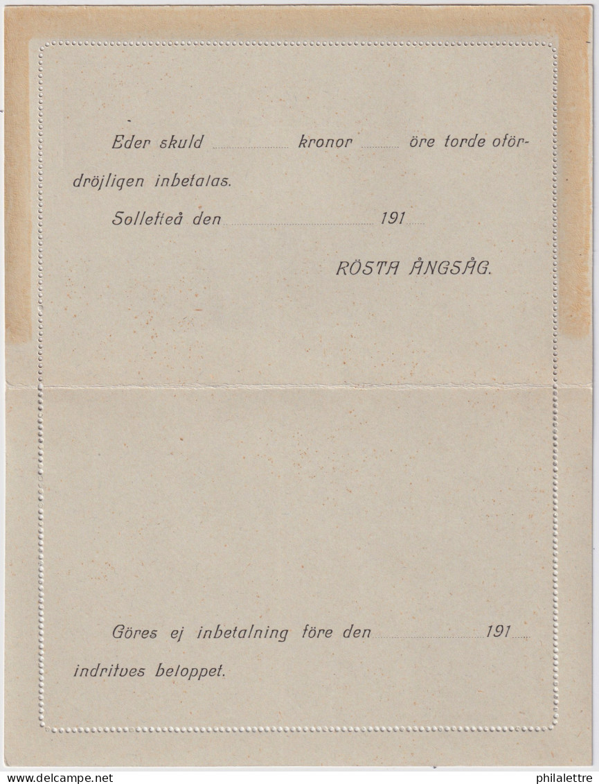 SUÈDE / SWEDEN - 1914 - Letter-Card Mi.K13 10ö Red (d.1114) Unused, Re-Printed Inside - Very Fine - Ganzsachen