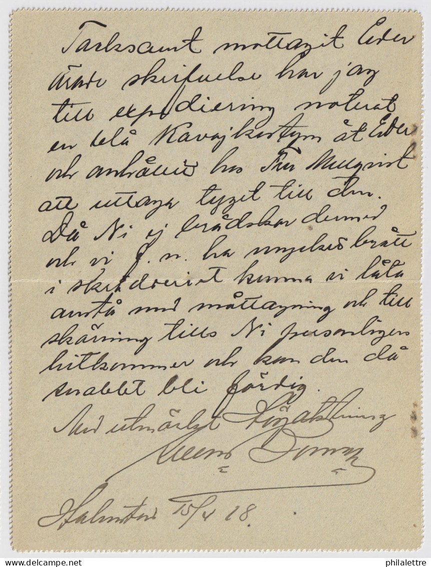 SUÈDE / SWEDEN - 1918 - Letter-Card Mi.K13 10ö Red (d.817) Used HALMSTAD To STOCKHOLM - Ganzsachen