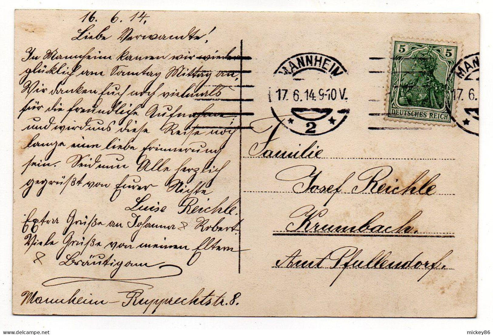 Allemagne-- MANNHEIM --1914 --  Schillerplatz Mit Jesuitenkirche ...timbre.....cachet - Mannheim