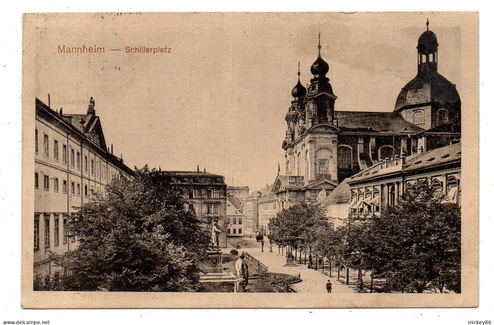 Allemagne-- MANNHEIM --1913 --  Schillerplatz ...timbre.....cachet - Mannheim