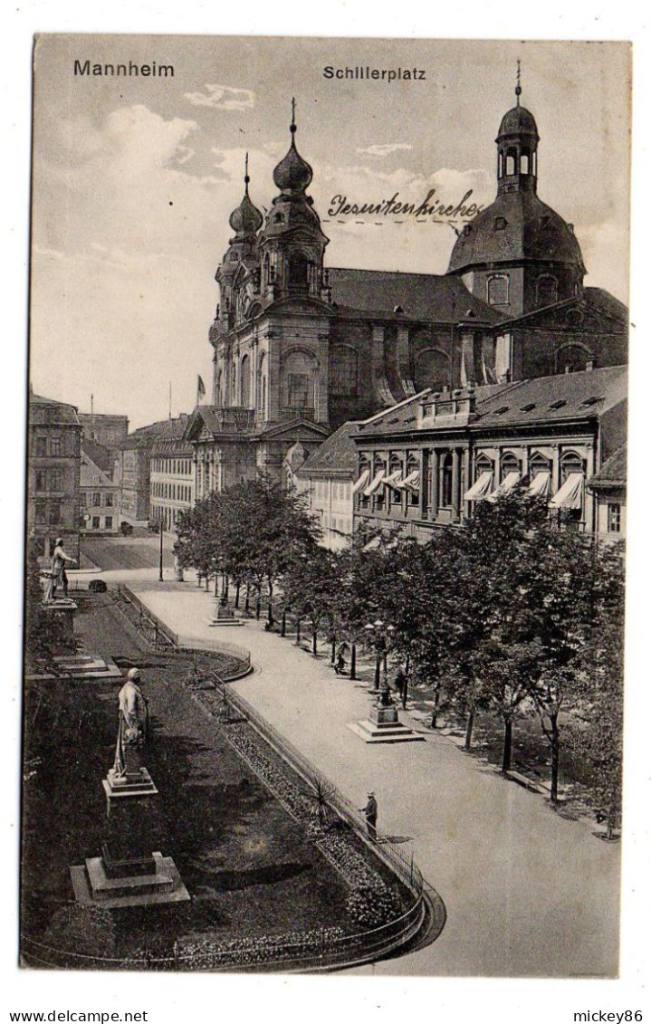 Allemagne-- MANNHEIM --1915 --  Schillerplatz ...timbre.....cachet - Mannheim