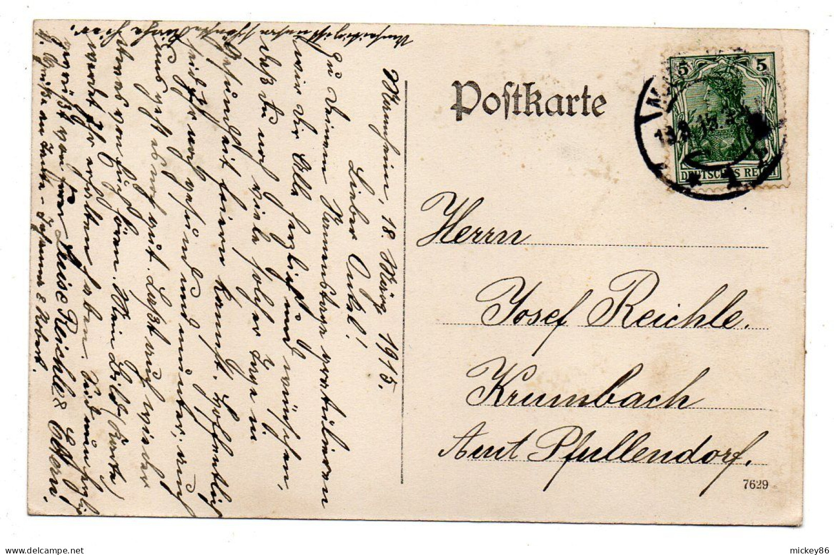 Allemagne-- MANNHEIM --1915 --  Schillerplatz ...timbre.....cachet - Mannheim