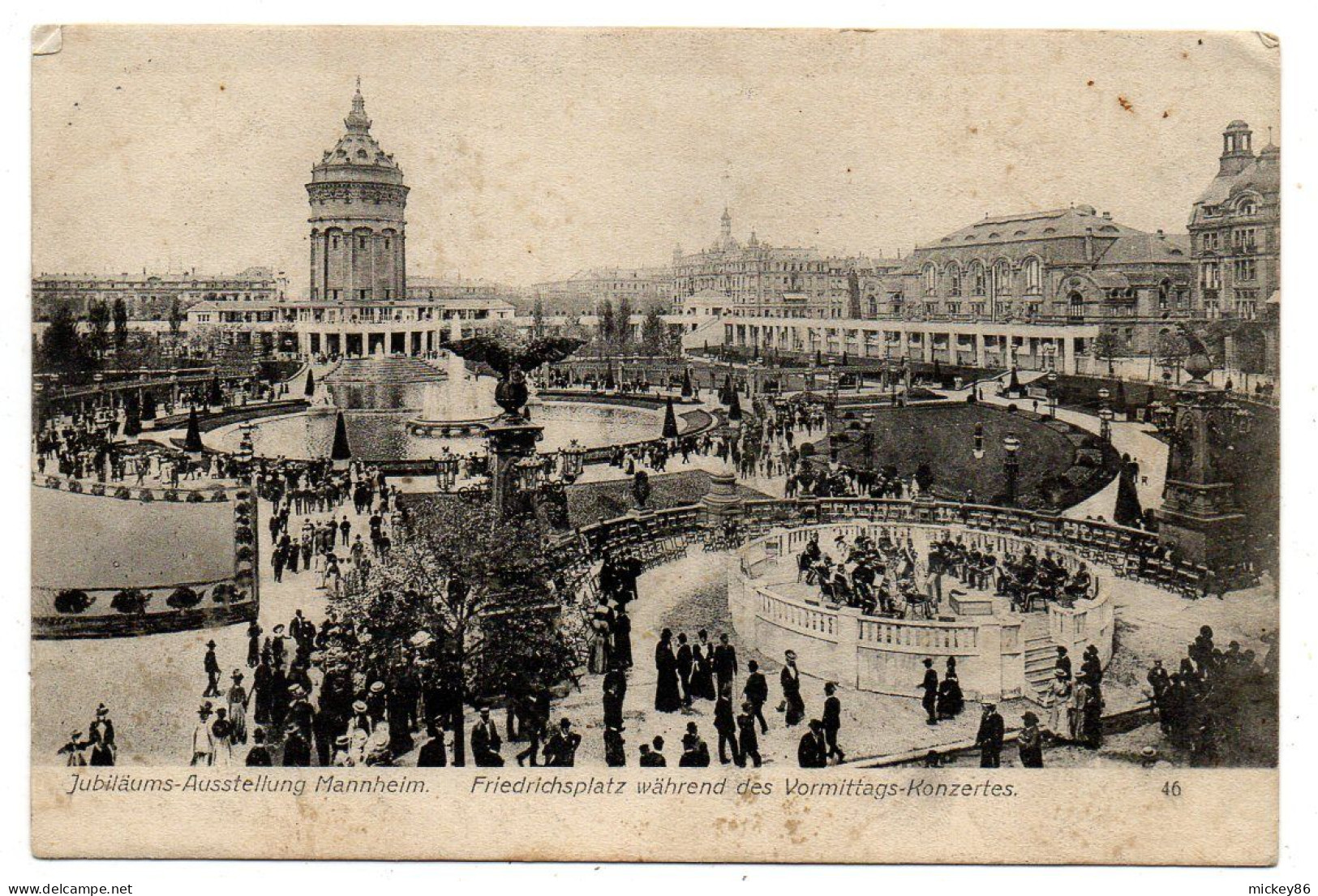 Allemagne- MANNHEIM--1907- Friedrichsplatz-Konzert Jubilaeums Ausstellung (très Animée)- Kunst Offizielle Postkarte - Mannheim