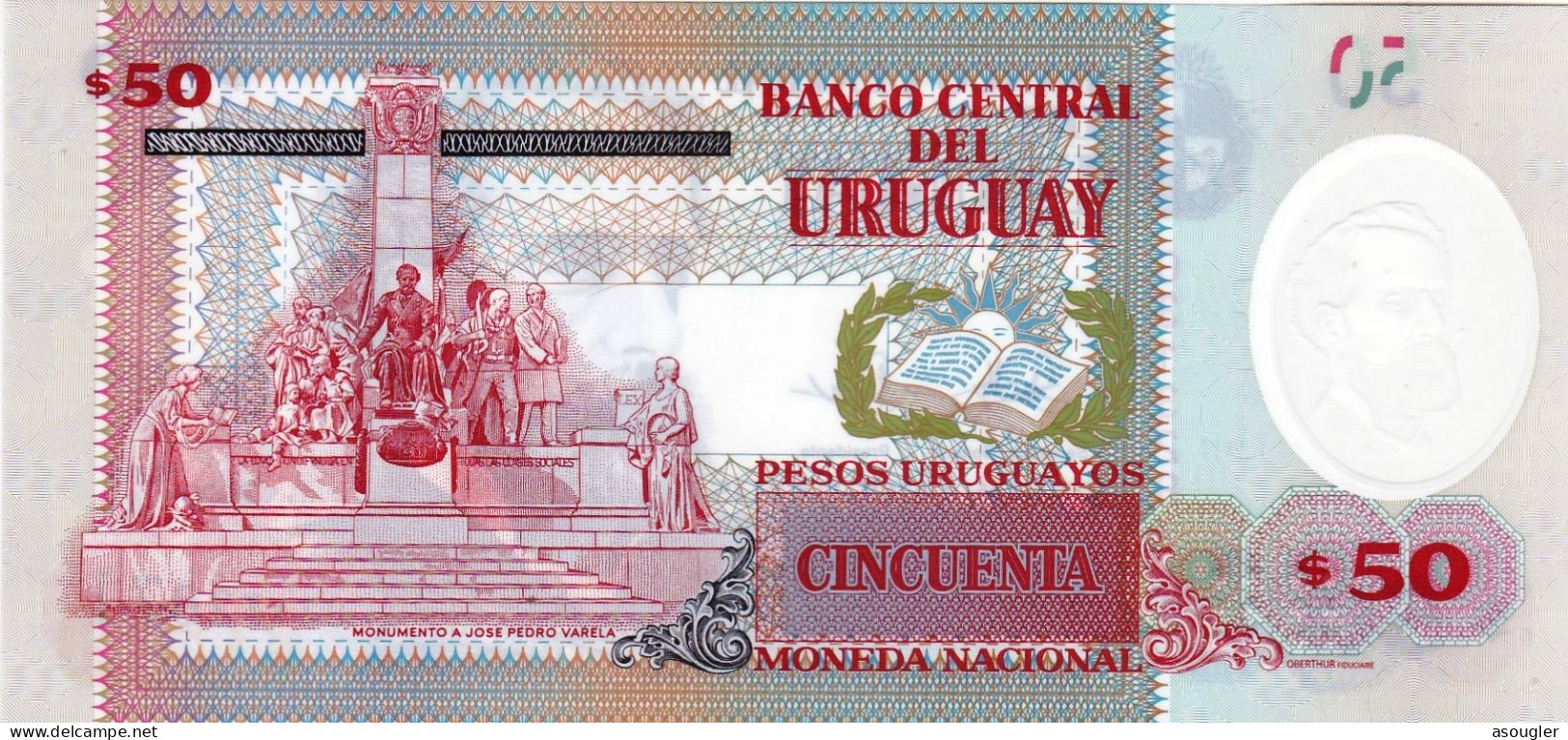 Uruguay 50 Pesos Uruguayos 2020 POLYMER UNC "free Shipping Via Regular Air Mail (buyer Risk)" - Uruguay