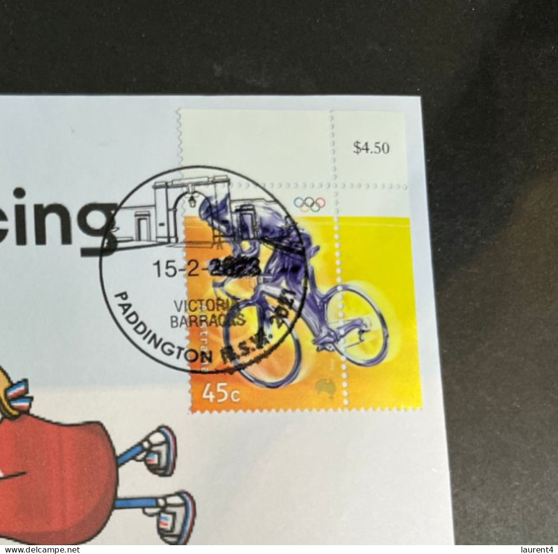 (1 R 42) Paris 2024 Olympics Games - BMX Cycling (with 2000 Sydney Olympic Cycling Stamp From Mini-sheet) - Summer 2024: Paris