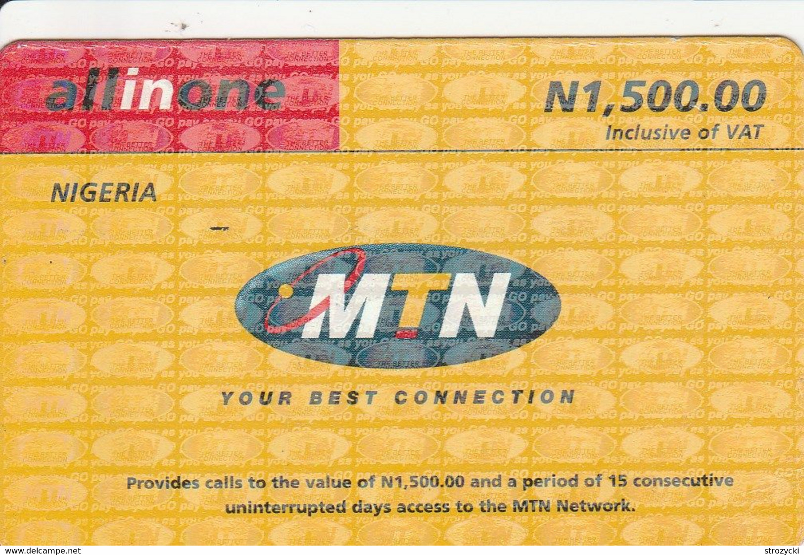 Nigeria - MTN - All In One - N 1.500 - Nigeria