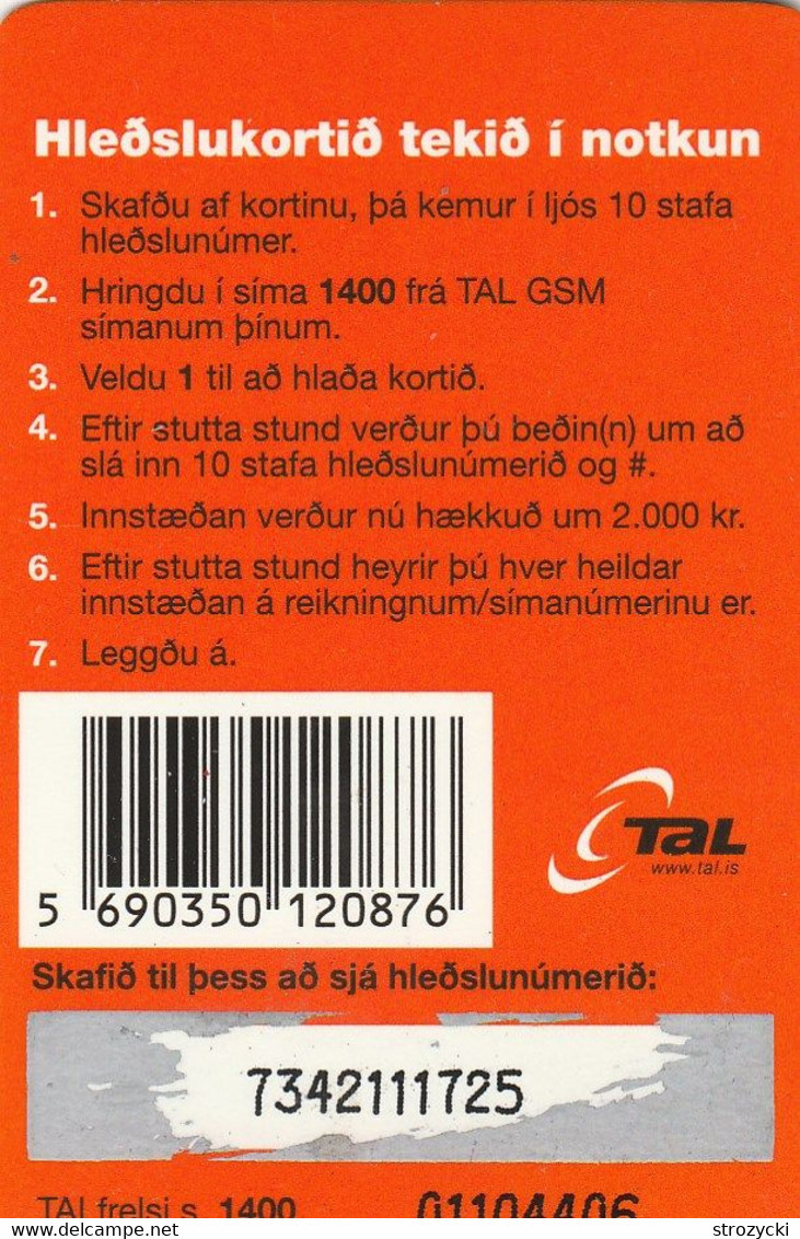 Iceland - TAL -  Frelsi 2000kr - IJsland