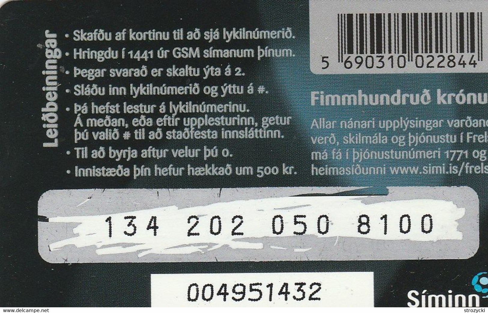 Iceland - Siminn - Fimmhundrud Kronur - Islandia