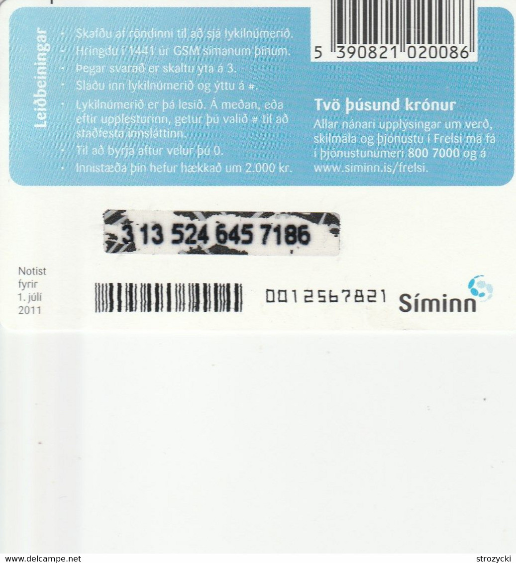 Iceland - Siminn - Blue 2000kr (01.07.2011) - Iceland