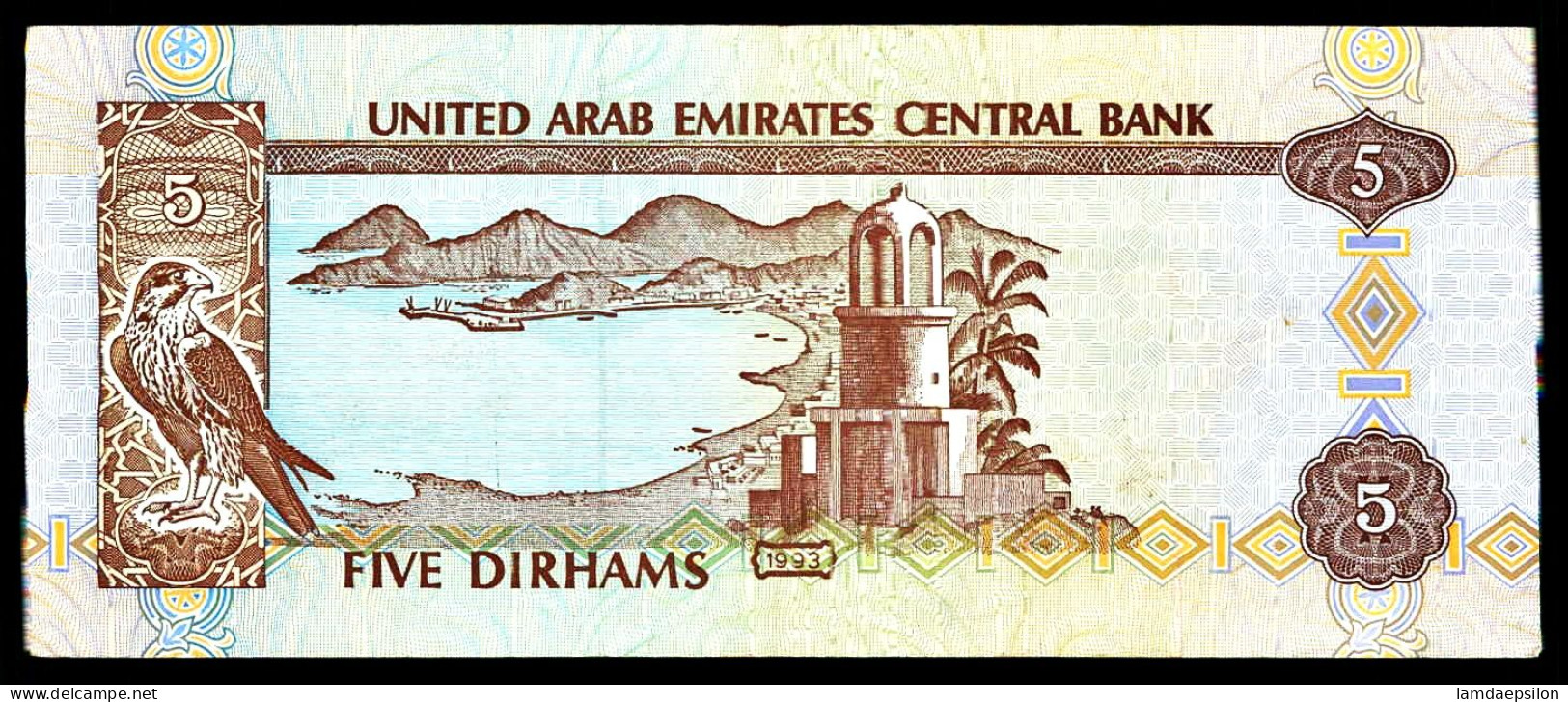 A8 EMIIRATS ARABES UNIS   BILLETS DU MONDE   BANKNOTES  5 DIRHAMS 1993 - Ver. Arab. Emirate