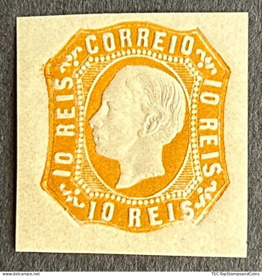 POR0015MNH - King D. Luís I - 10 Reis MNH Non Perforated Stamp - Portugal - 1863 - Nuovi
