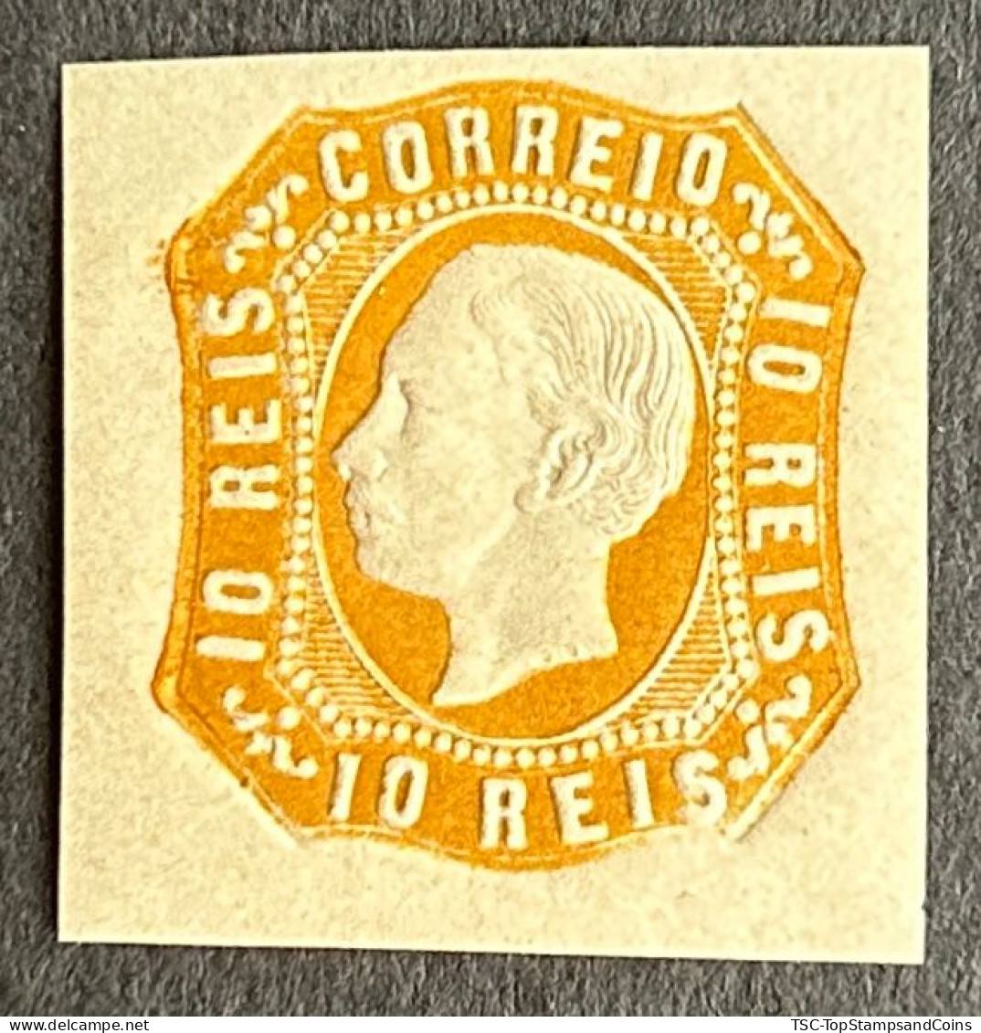 POR0015MNH - King D. Luís I - 10 Reis MNH Non Perforated Stamp - Portugal - 1863 - Neufs