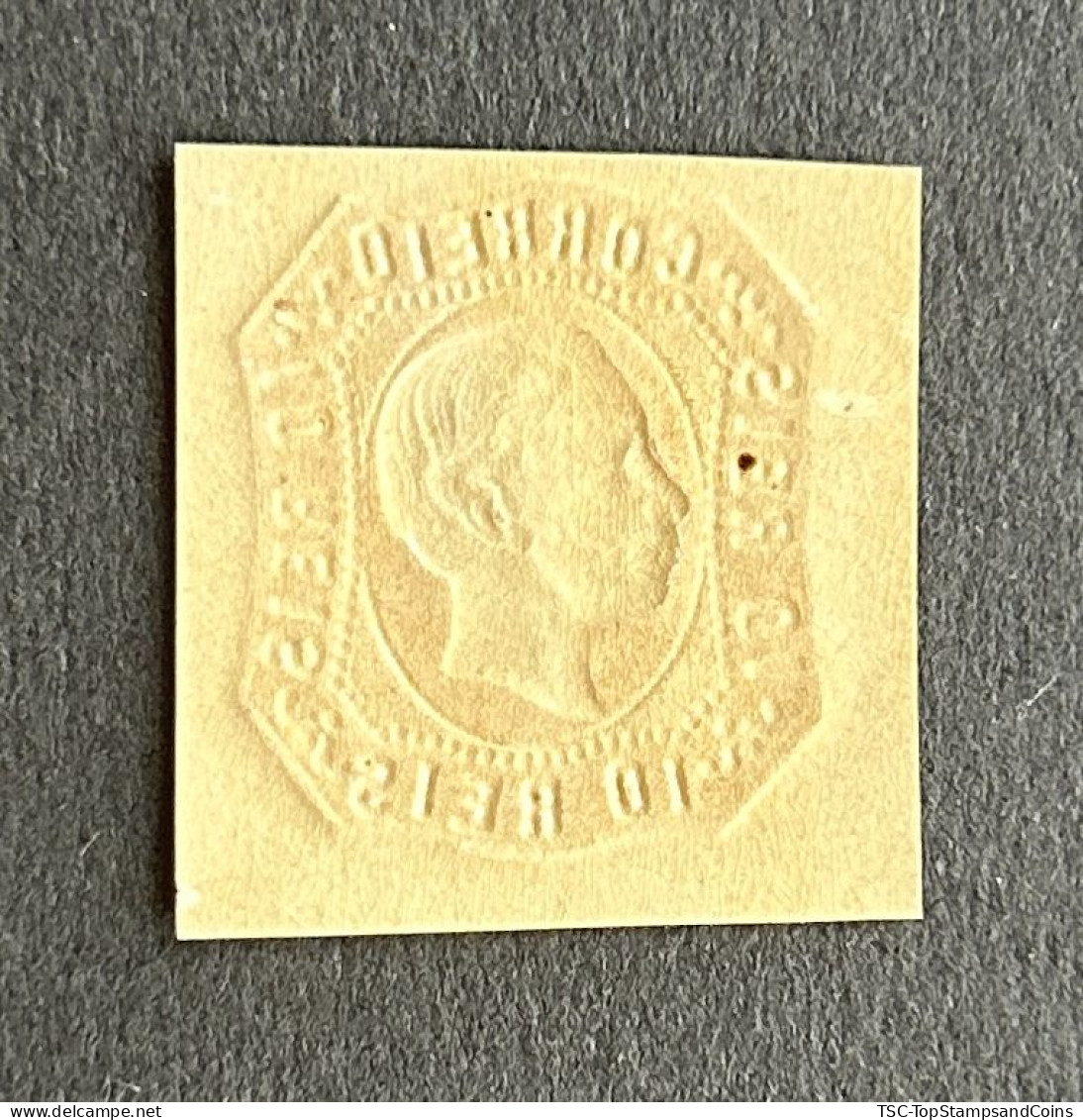 POR0015MNH - King D. Luís I - 10 Reis MNH Non Perforated Stamp - Portugal - 1863 - Ongebruikt