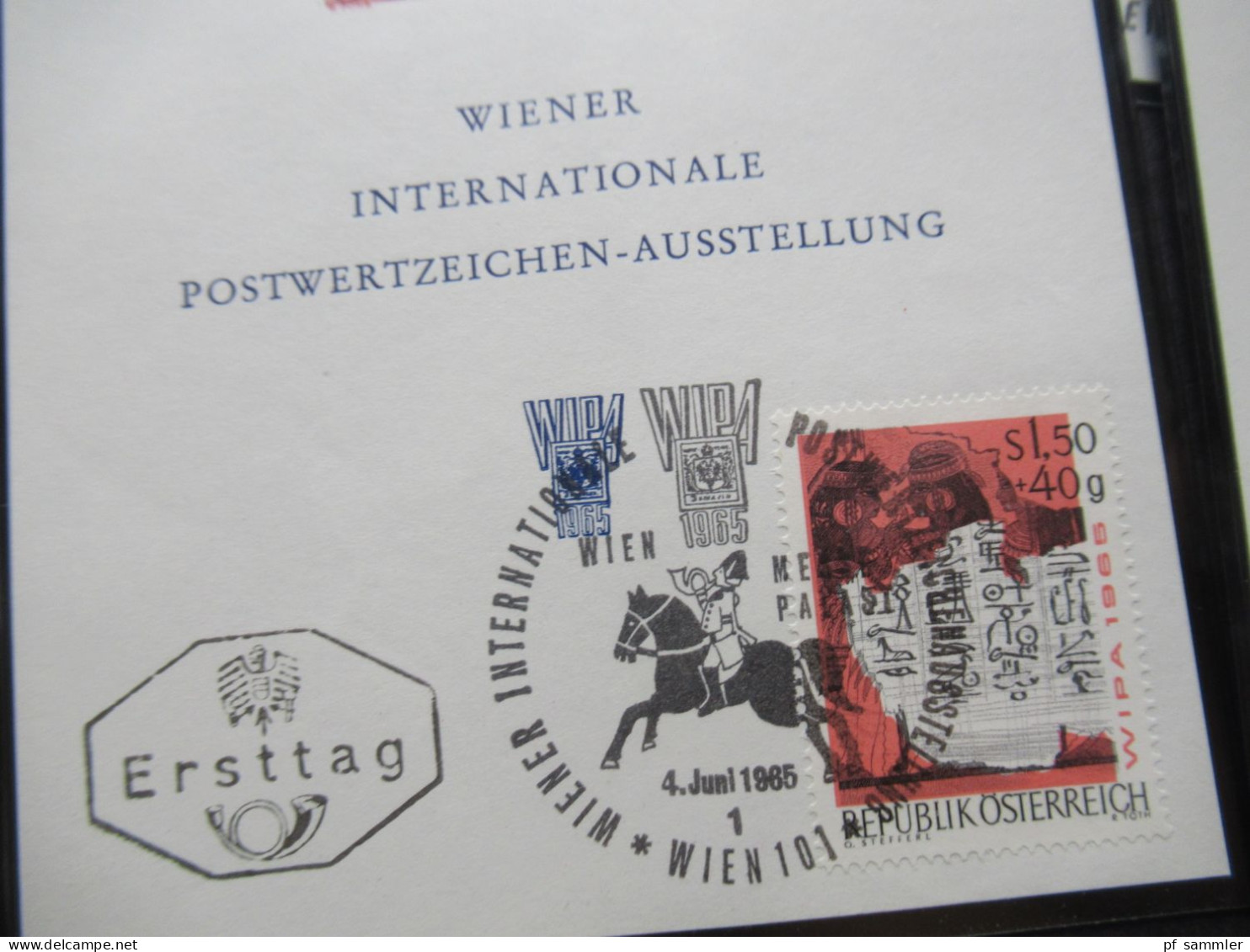 Österreich Neudruck WIPA 1965 Mit Marke Und Sonderstempel Wien 101 / Int. Postwertzeichen Ausstellung / 4 Stück!! - Covers & Documents