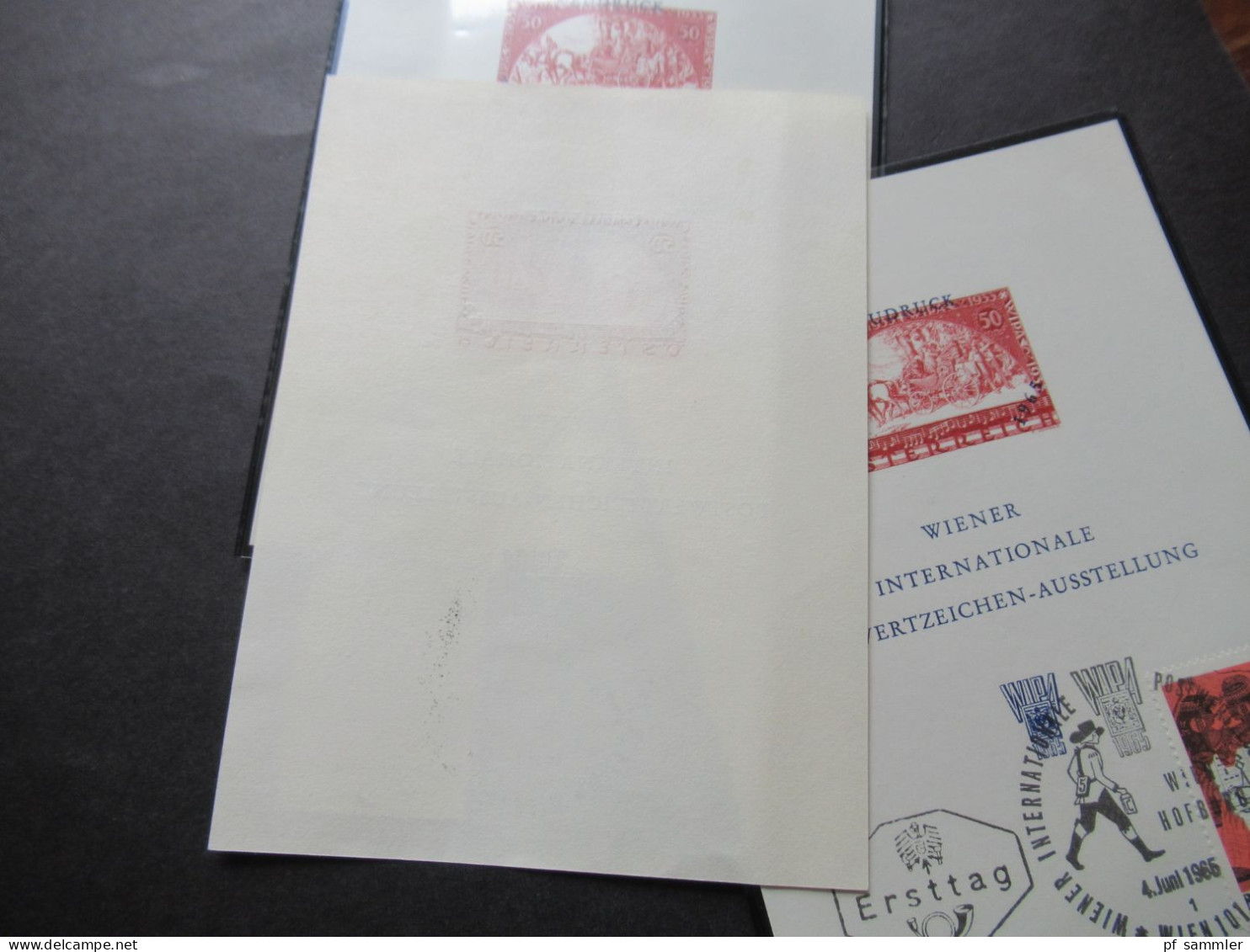 Österreich Neudruck WIPA 1965 Mit Marke Und Sonderstempel Wien 101 / Int. Postwertzeichen Ausstellung / 4 Stück!! - Covers & Documents