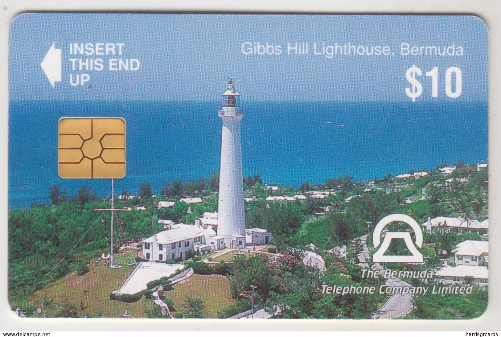 BERMUDA - Gibbs Hill Lighthouse Without CN,Chip:GEM2 (Red), 12/93, 10 $, Used - Bermudes