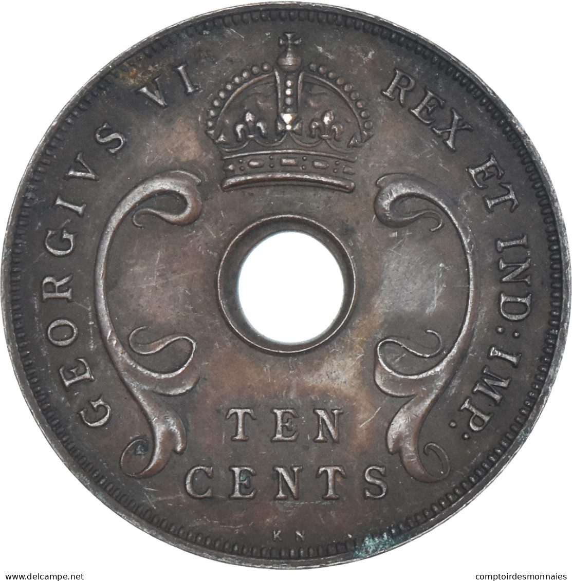 Monnaie, Afrique Orientale, 10 Cents, 1937 - Colonie Britannique