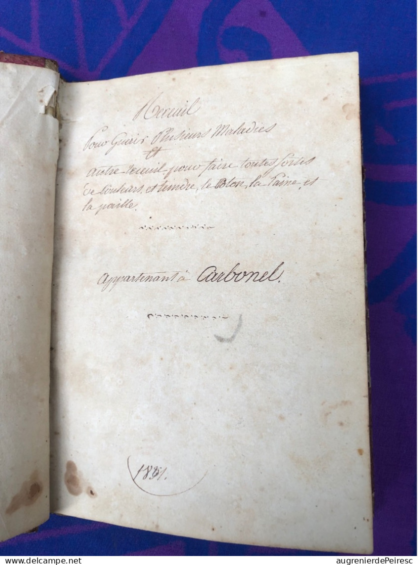 Livret De Remèdes , Recettes Médicales , Artisanales De 1850 De Carbonnel ? - Manuscrits