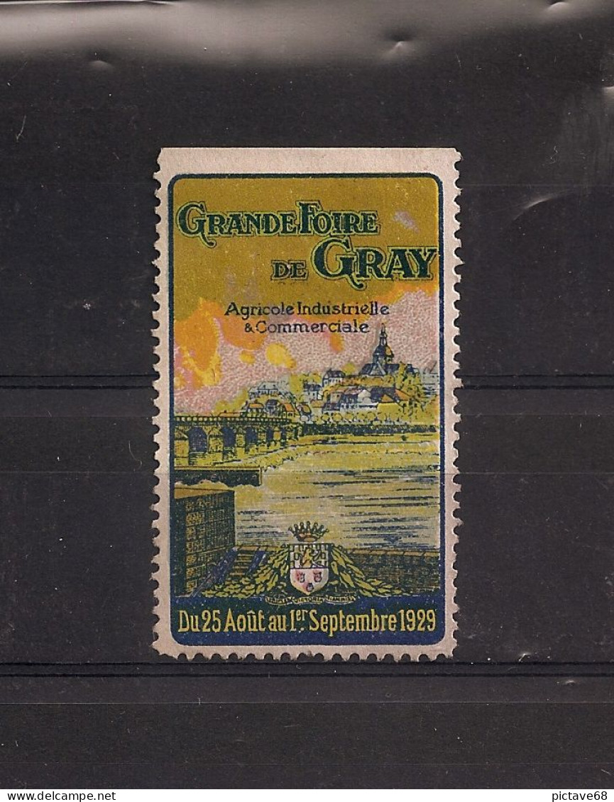 VIGNETTE GRANDE FOIRE DE GRAY DU 10 AU 19 SEPTEMBRE 1927 - Tourism (Labels)