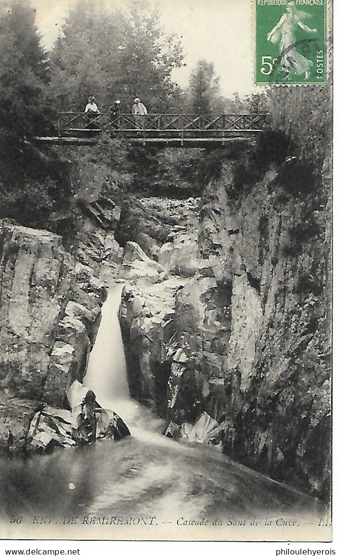 CPA 88 REMIREMONT Cascade Du Saut De La Cuve Passerelle Superbe - Remiremont