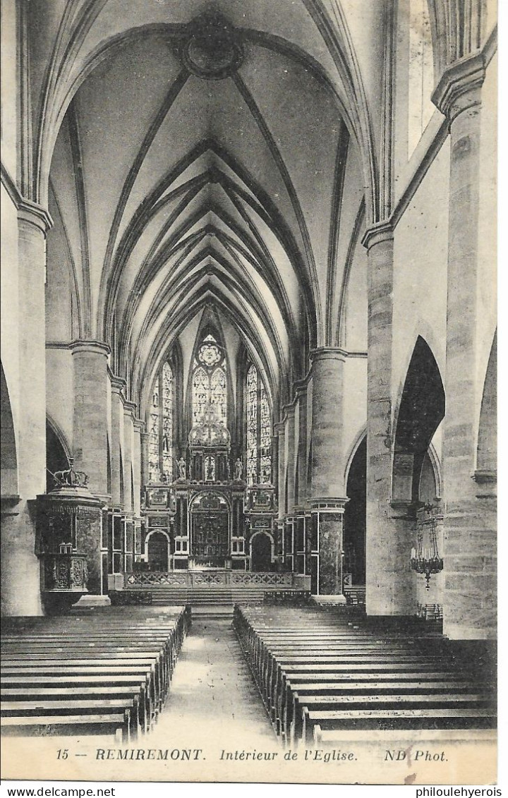 CPA 88 REMIREMONT Intérieur De L'église 1913 Superbe - Remiremont