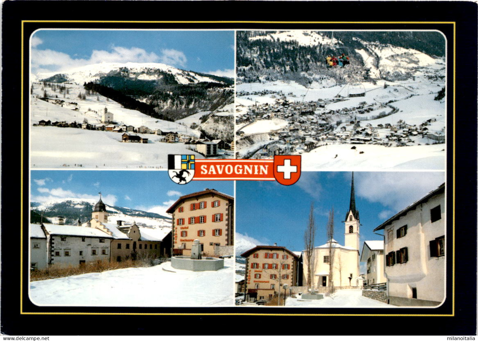 Savognin - 4 Bilder (14619) * 2. 1. 1992 - Savognin