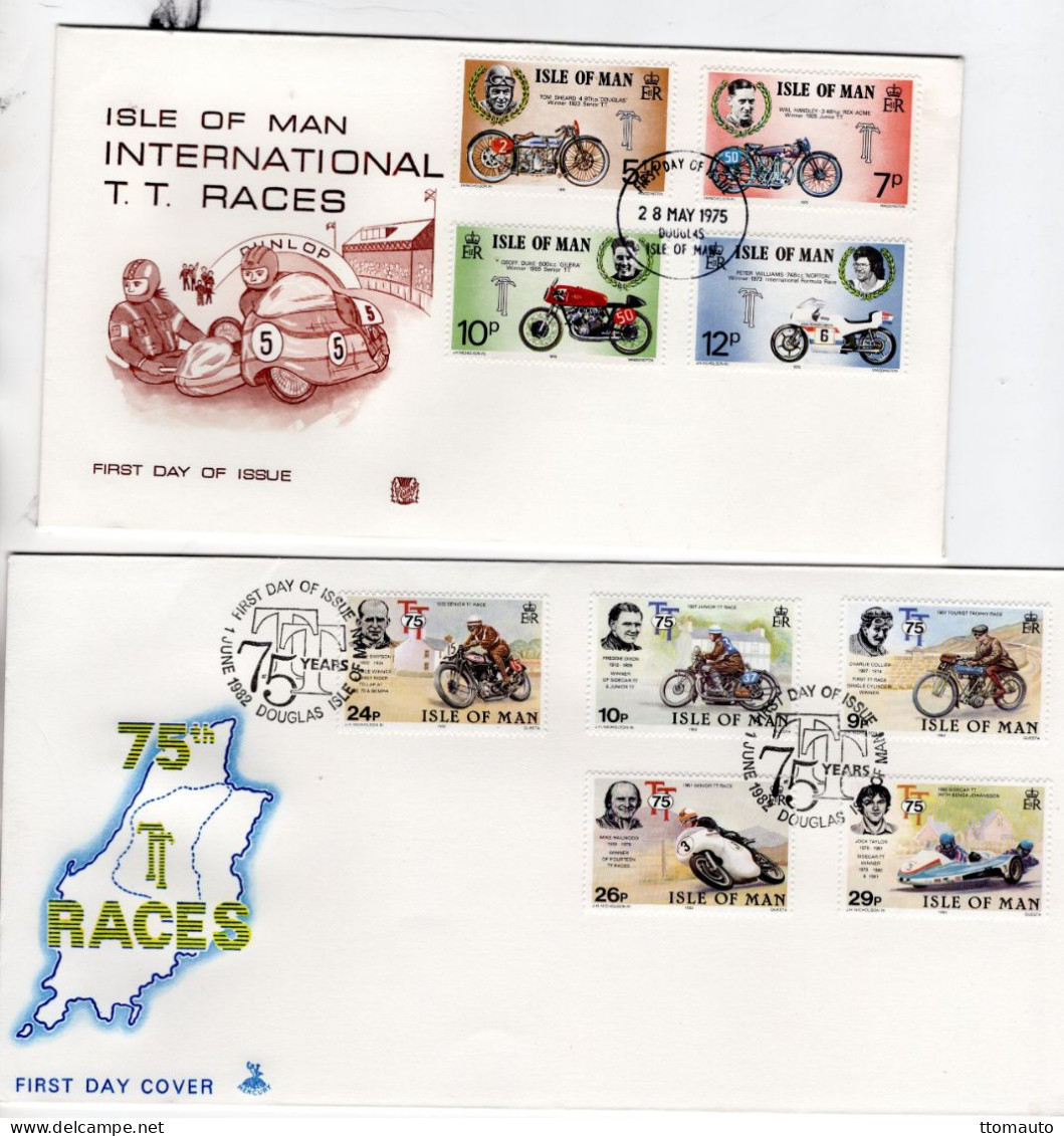 Lot De 4 Moto De Course Envelopes Premier Jour - Isle Of Man Tourist Trophy (TT) - 4 X FDC Envelopes - Moto