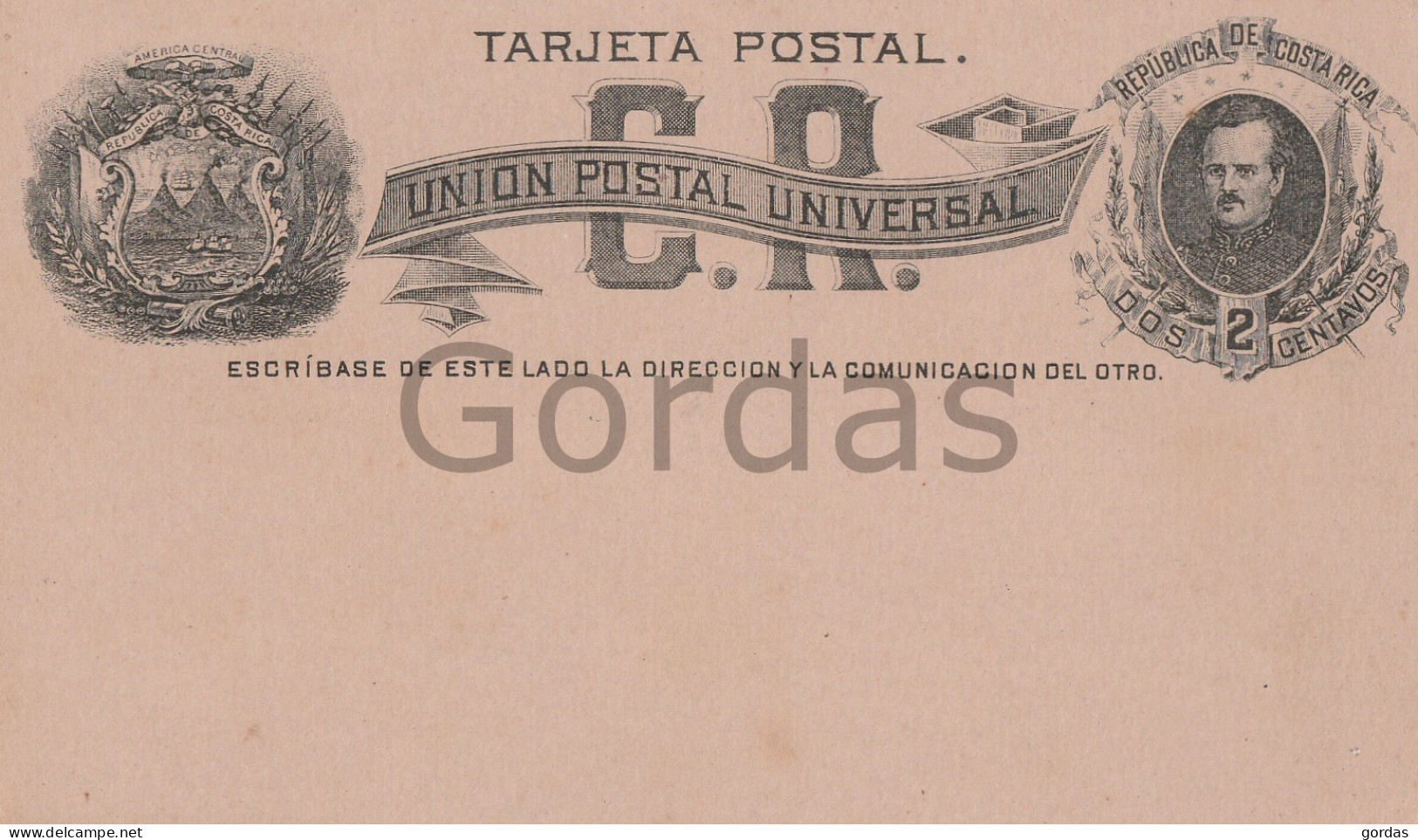 Costa Rica - Postal Stationery 2 Centavos - Dos - Costa Rica