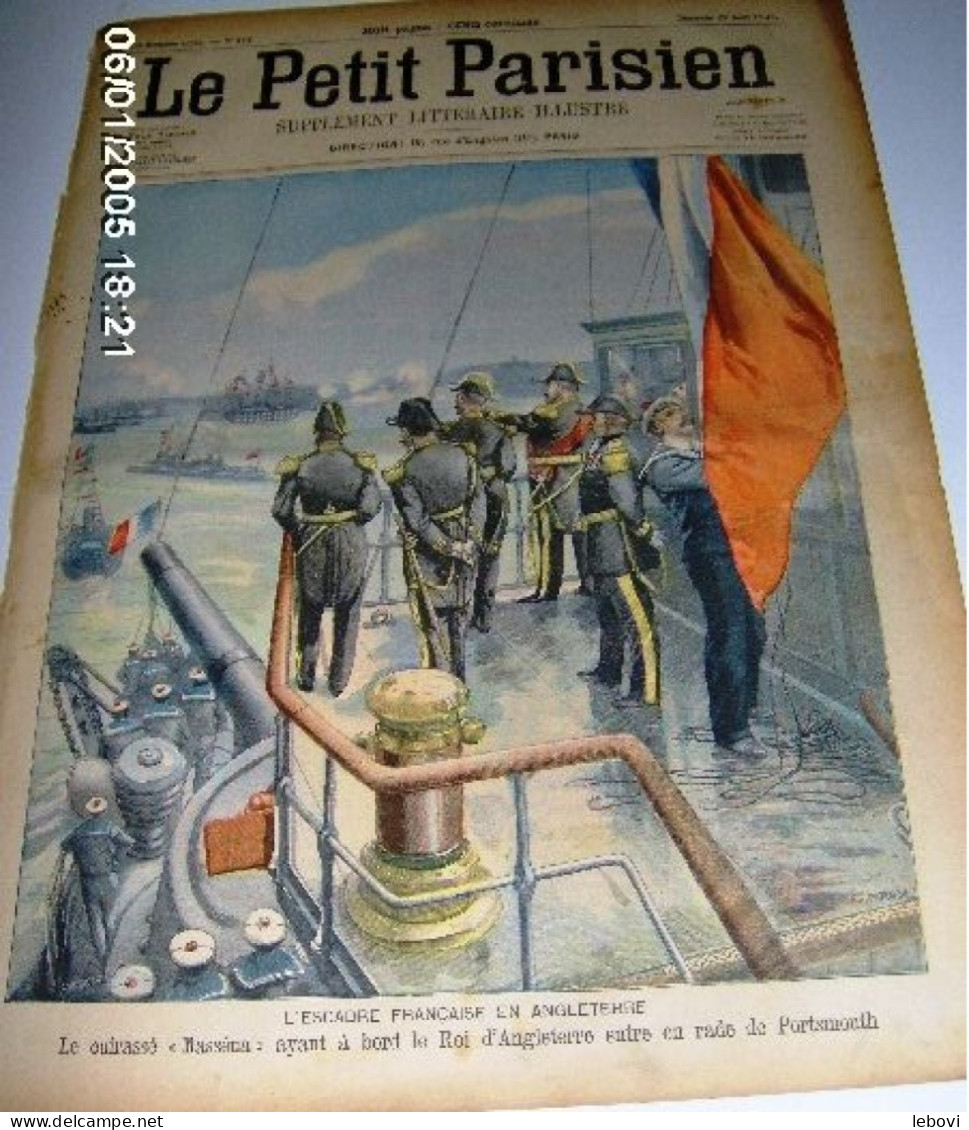 « L’escadre Française En Angleterre – Le Cuirassé MASSENA Ayant à Bord Le Roi D’Angleterre Entre En Rade De----> - Le Petit Parisien