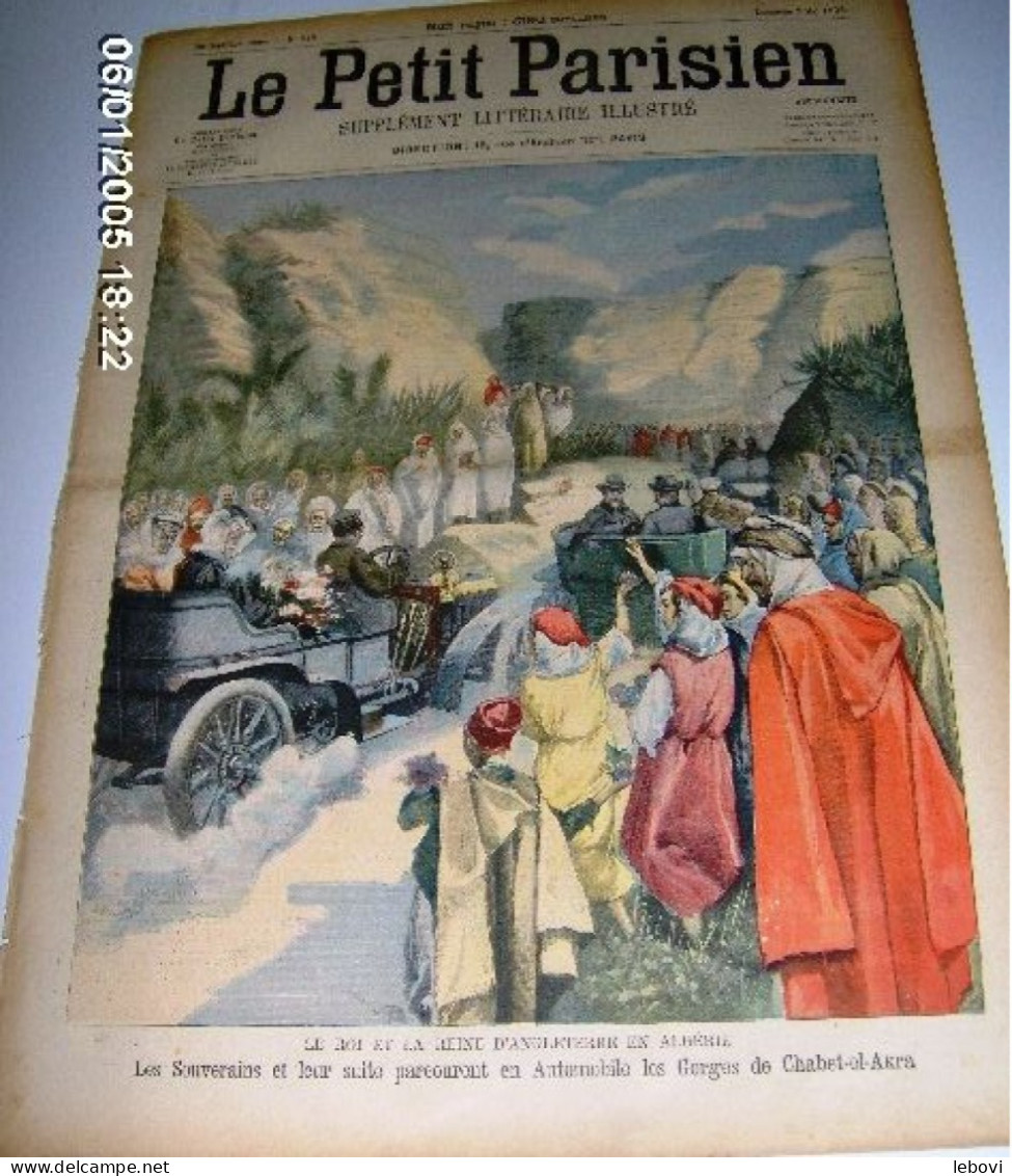 « Le Roi Et La Reine D’Angleterre En ALGERIE – Les Souverains Et Leur Suite Parcourent En Automobile Les Gorges De ---> - Le Petit Parisien