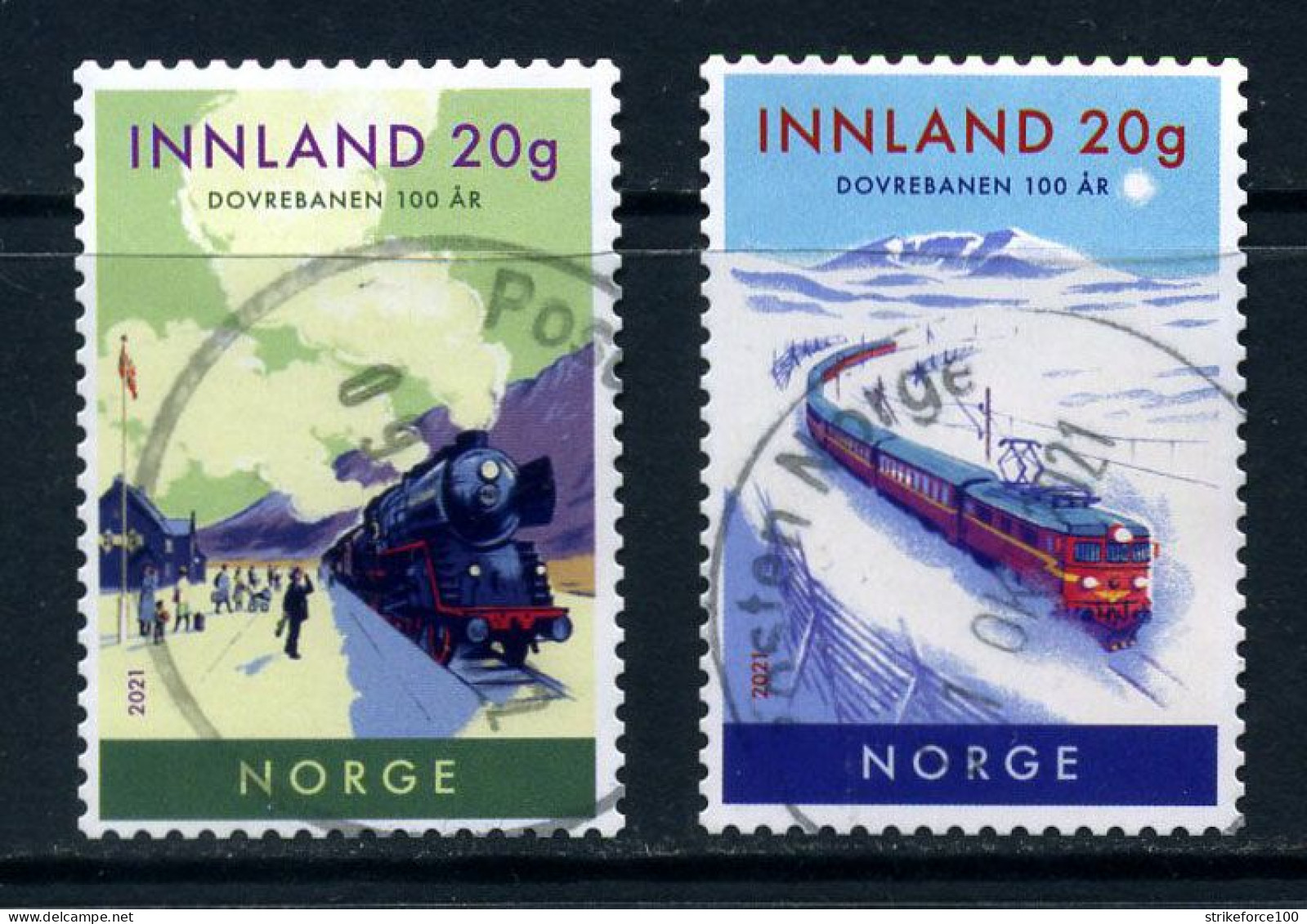 Norway 2021 - Dovre Railway Line Centenary, Used Set Of 20g Stamps. - Used Stamps